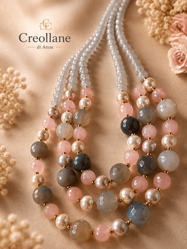 Collana girocollo quarzo - , rosa