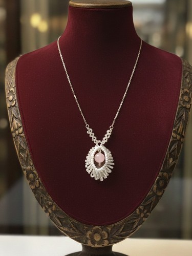Collana rodiata ciondolo - collana,