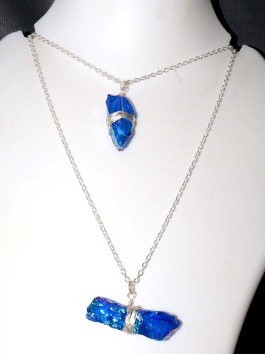 Collana quarzo aura titanio - quarzo,