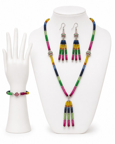 Set collana sfaccettata quarzo - sfaccettata,