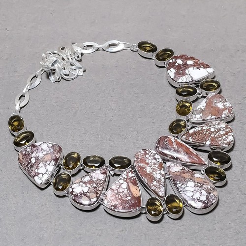 Collana con pietre - preziose, al