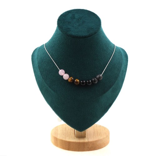 Collana perle quarzo rosa - quarzo, +