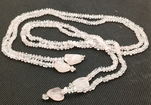 Quarzo rosa collana doppia - quarzo,