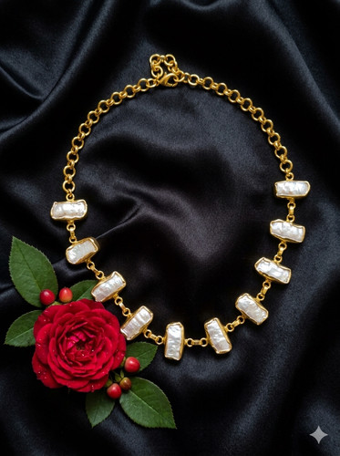Collana stile perle barocche