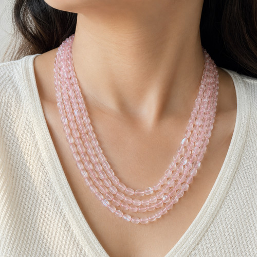 Collana quarzo rosa naturale - collana,