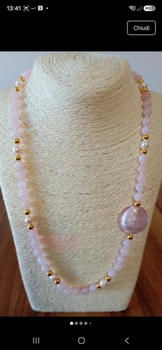 Collana quarzo rosa - quarzo,